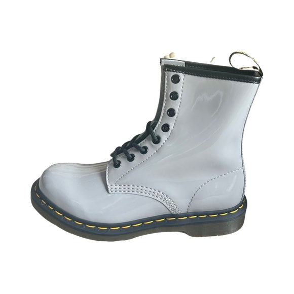 NEW Dr. Martens Women's 1460 Grey Lucido Patent Lamper Fashion Boot Size 8 - Picture 5 of 8